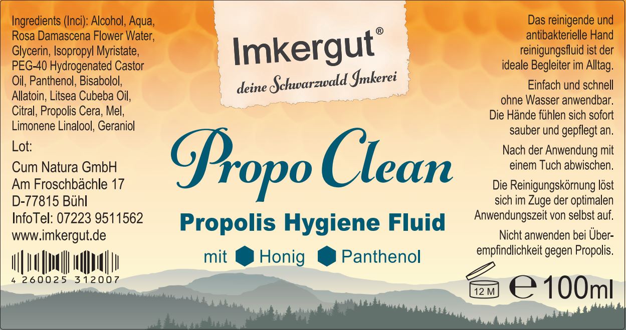 Propo Clean Etikett von vorne 